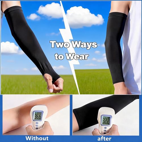 UPF 50 UV Protection Arm Sleeves with Thumb Holes - Pink