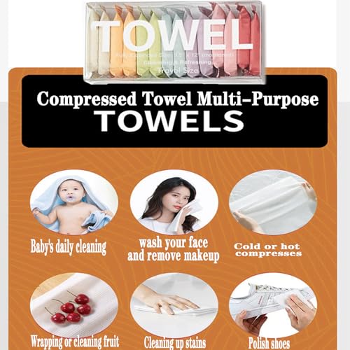 Compressed Towel Tablets - Portable Face Towels (28 Pack)