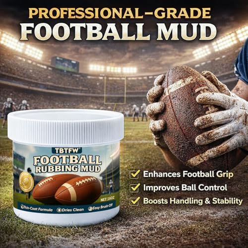 Football Rubbing Mud Kit - 16oz Conditioning Mud with Brush, Towel & Gloves