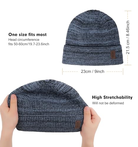 Wmcaps Winter Beanie for Men Women, Soft Warm Fleece Lined Knit Hat