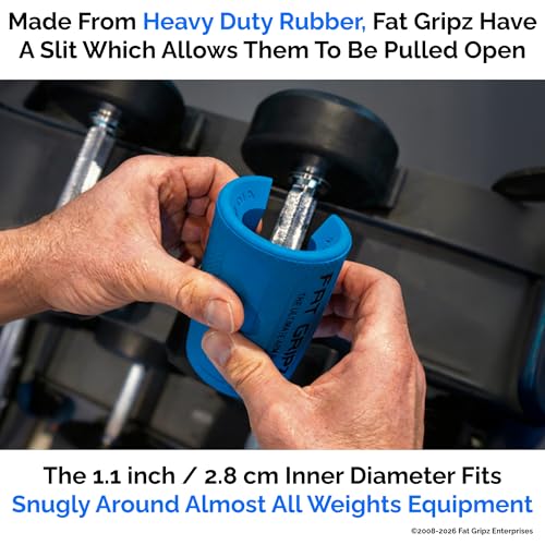 Fat Gripz Thick Grips - Build Muscle & Strength - Blue/Black