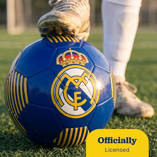 Official Real Madrid Soccer Ball - Size 5 Football - Dark Blue