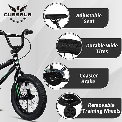 Kids BMX Bike with Training Wheels - 14 Inch Black