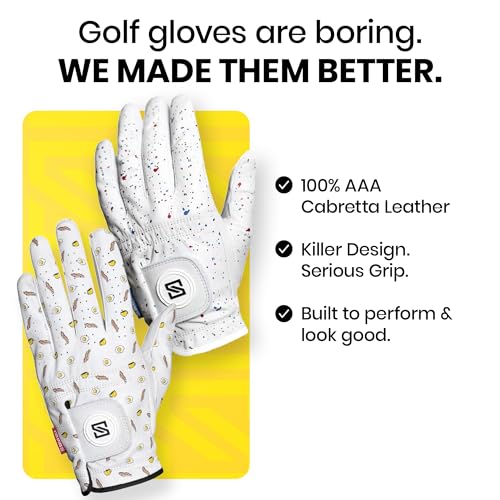 Premium Golf Glove - Left Handed Red & Blue Drip - Large