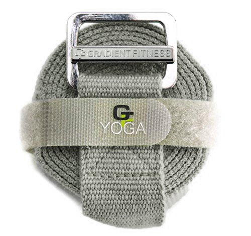 Yoga Strap with Friction-Less Buckle - 8 Feet, Grey