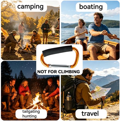 Aluminum Speaker Carabiner Hook for Outdoor Portable Speakers - Orange
