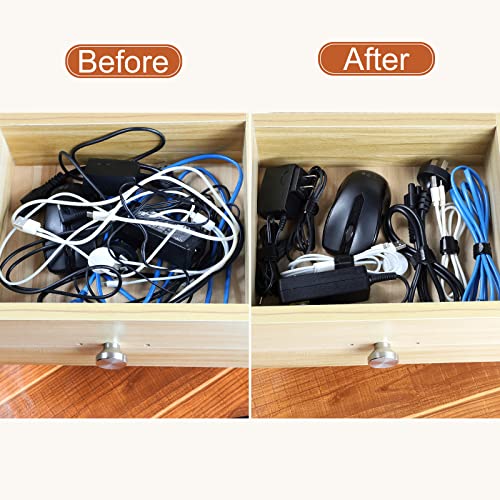 120PCS Reusable Cable Ties - 6 Inch Adjustable Hook and Loop Cord Organizer