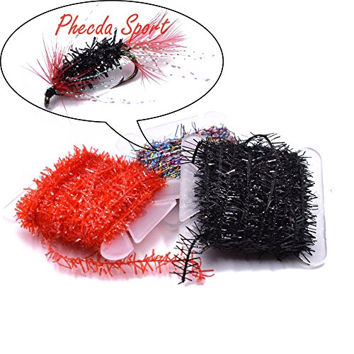 15 Cards Multi Colors Tinsel Chenille Line for Fly Fishing Tying - 75M