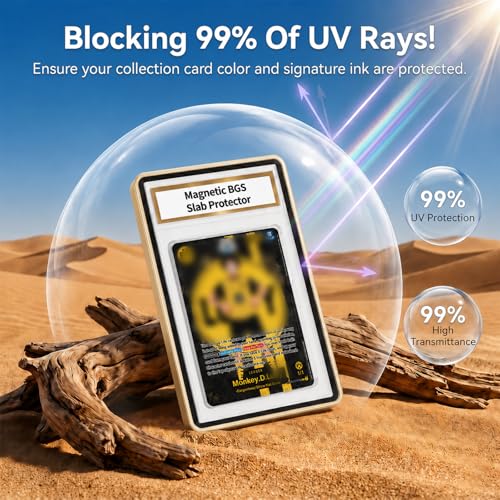 Matlir Light Gold BGS Slab Protector with UV & Impact Shield for 35PT Cards
