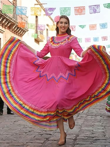 Women's Rose Cinco De Mayo Fiesta Costume Dress Small Folklorico