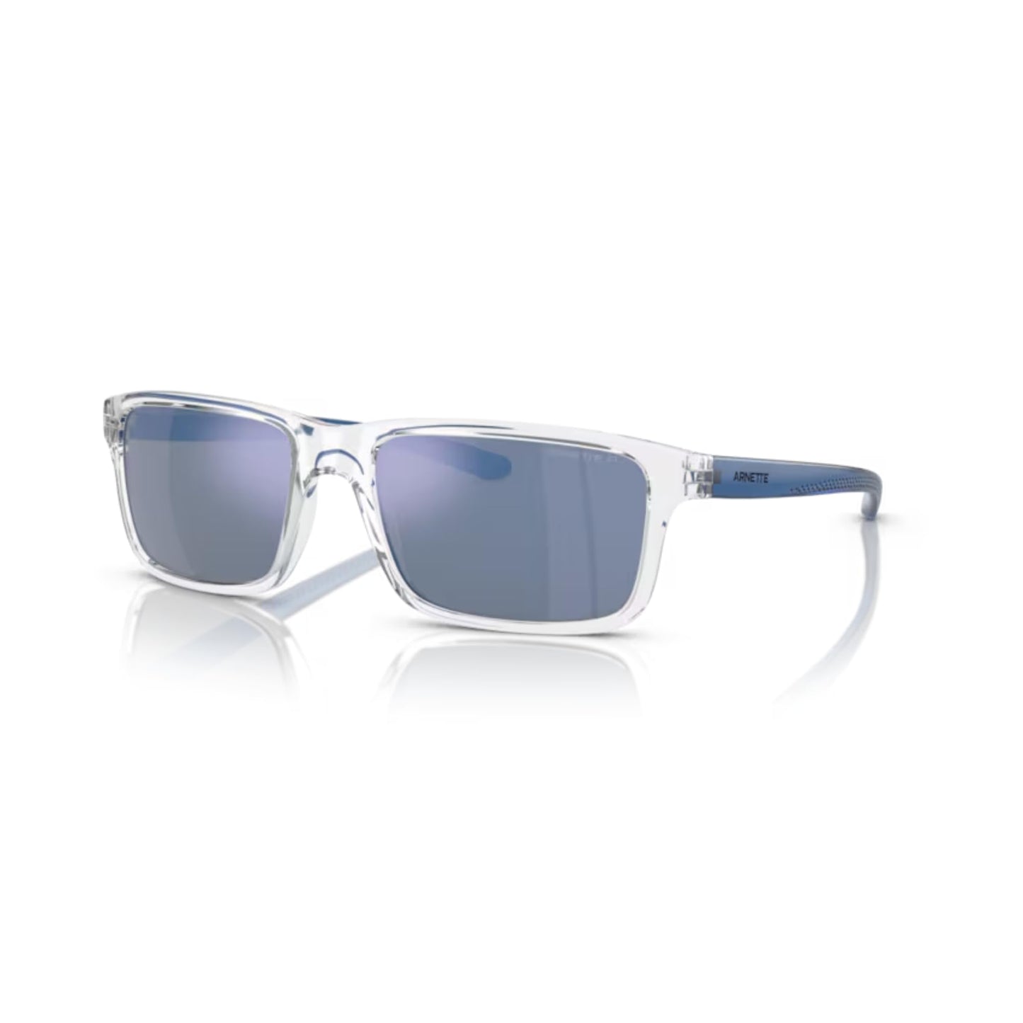 ARNETTE Mwamba AN4322 275522 57MM Crystal/Dark Grey Mirror Water Polarized Rectangle Sunglasses for Men +Bundle with Accessory Eyewear Kit