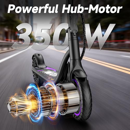 Lightweight Electric Scooter with 350W Motor, 19 MPH Speed, 28 Miles Range