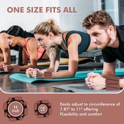 WUSOPU 2 lb Dark Brown Wrist & Ankle Weights - 1 lb Each, Adjustable Silicone
