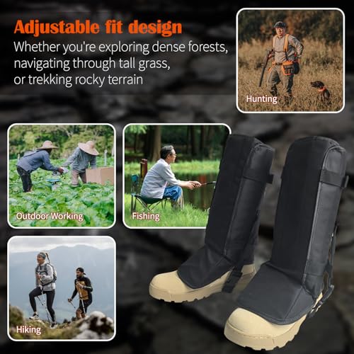 Adjustable Snake Proof Gaiters for Men & Women - Leg Guards