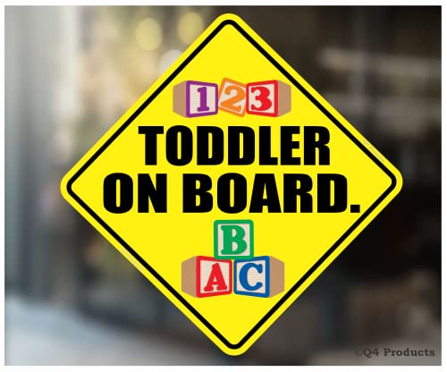 Toddler on Board Sticker - Baby Kids Car Window Decal 5x5