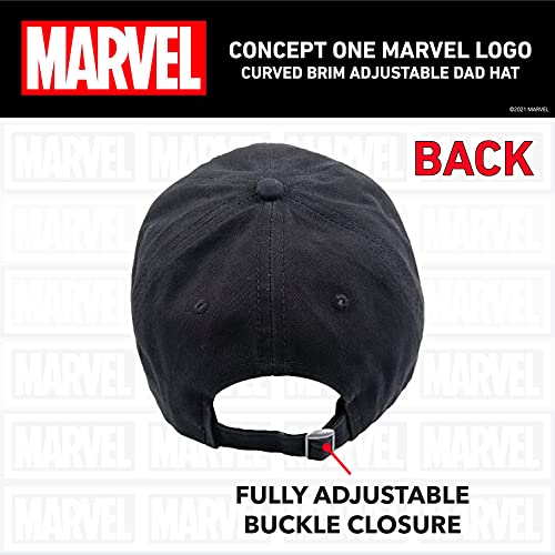Marvel Logo Adjustable Cotton Dad Hat - Black