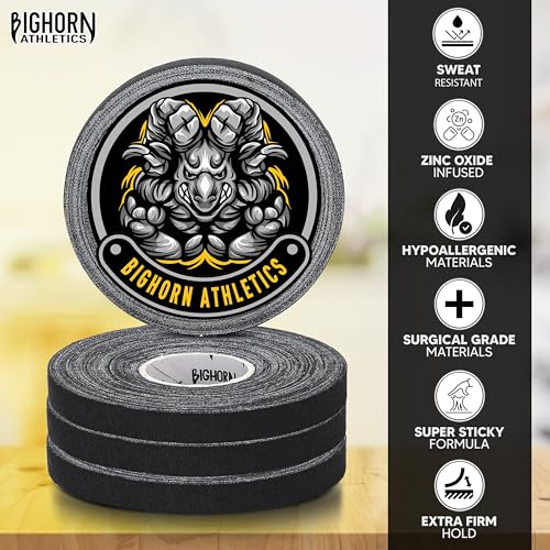 Premium Athletic Finger Tape - 0.3-Inch x 45-Feet, 4 Rolls, Black