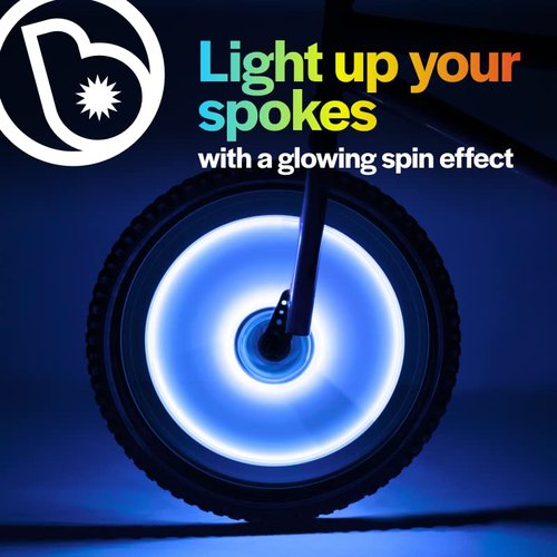 Brightz SpinBrightz LED Bike Wheel Lights - Kids Bike Lights for Night Riding - Bike Accessories for Boys, Girls & Adult Bikes - Cool Stocking Stuffers for All Ages (Blue)