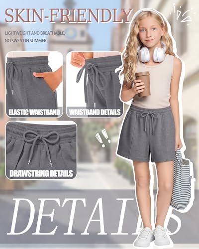Girl's Elastic Waist Athletic Shorts - 3 Pack