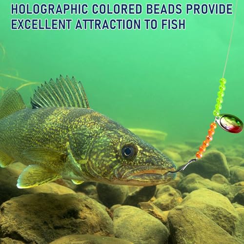 Holographic Fishing Beads - 100 Pack, 10mm Chartreuse for Salmon & Trout