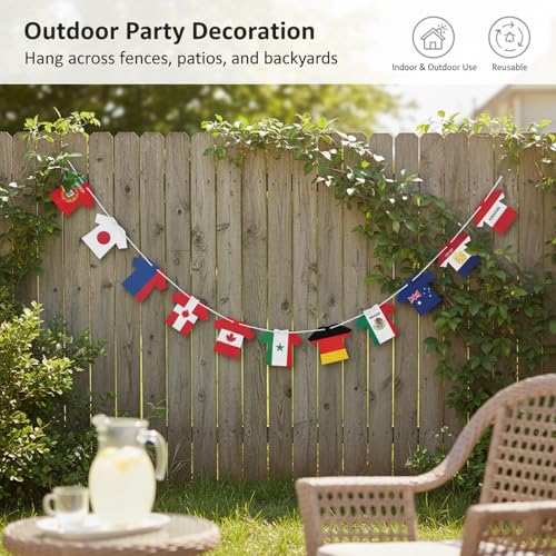2026 World Cup Jersey Flag Bunting - 50 Pcs International Flags