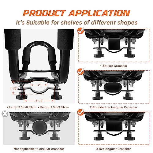 J-Bar Kayak Roof Rack - 2 Pair Heavy Duty Carrier with Ropes