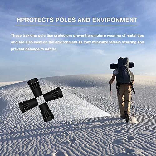 Trekking Pole Tips - Replacement Rubber Tips for Hiking & Walking Sticks