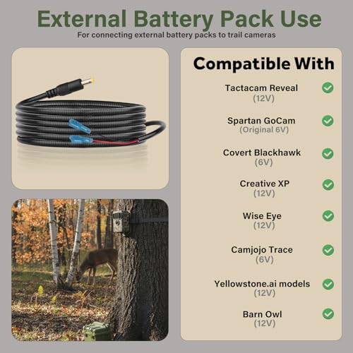 79-inch Chew-Proof Trail Camera Power Cable - 4.0x1.7mm DC Cord - 1PC