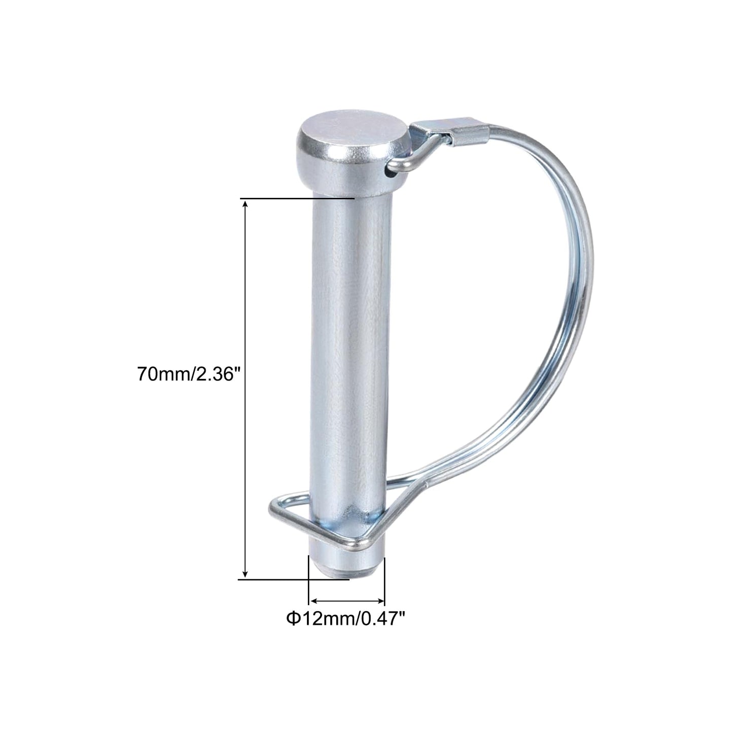 uxcell 2Pcs 1/2" Dia Trailer Coupler Pin, 2-3/4" Long Coupler Pin Shaft Locking Pin, Round Pto Pin for Farm Trailers Wagons Lawn Hitches and Garden