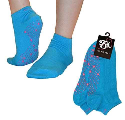 Anti-Slip Grip Socks for Yoga, Dance & Martial Arts - Blue/Pink