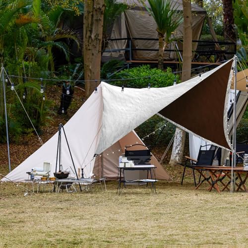 TICONN Heavy Duty Waterproof Tarp Cover Brown 16'x20' 10 Mil UV Resistant