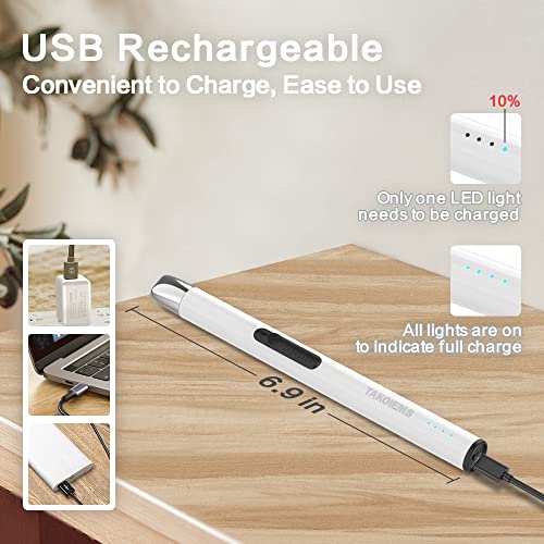 Electric Candle Lighter with LED Display - Cream White