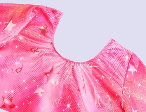 Sparkly Long Sleeve Gymnastics Leotard for Girls - 3-4T Rose Pink