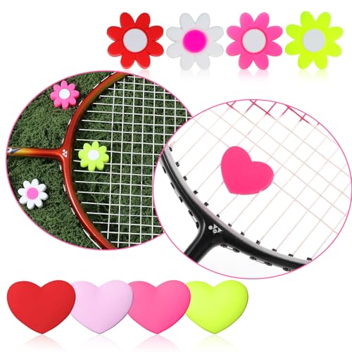 Tennis Dampeners - 8 Pack Shock Absorbers in Heart & Flower Shapes