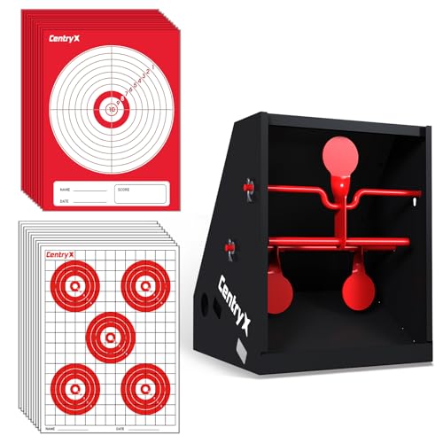 BB Trap Target Pellet Collector with 20 Paper Targets & 3 Spinners