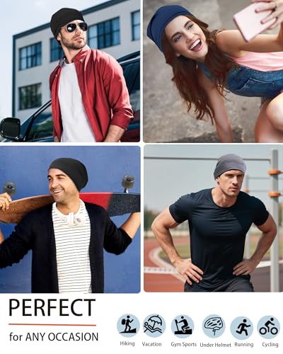 Cooling Skull Cap for Men & Women - Thin Breathable Mesh Beanie - Black
