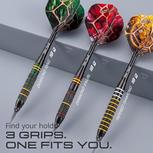 IgnatGames Soft Tip Darts 9-Pack for Electronic Dartboards with 3 Grip Options