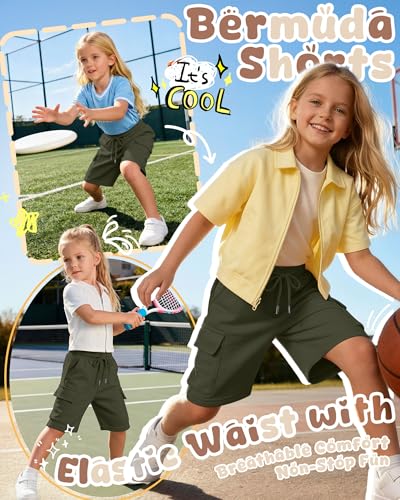 Girls' Cargo Bermuda Shorts - Knee Length