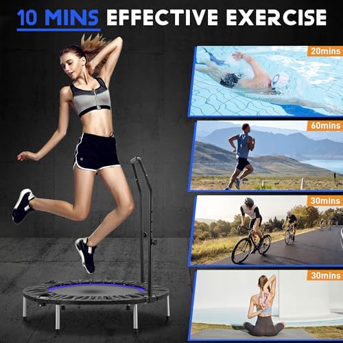 40" Mini Trampoline with Adjustable Bar - Blue