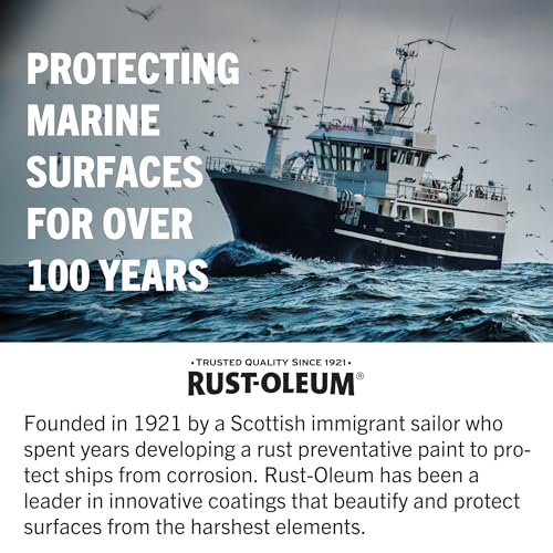 Rust-Oleum Marine Coatings Semi-Gloss White Topside Paint 32 Fl Oz - Durable UV & Weather Resistant