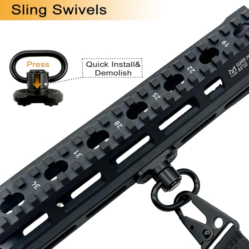 2 Pack QD Sling Swivel Mounts for Mlok Rail - Heavy Duty Steel