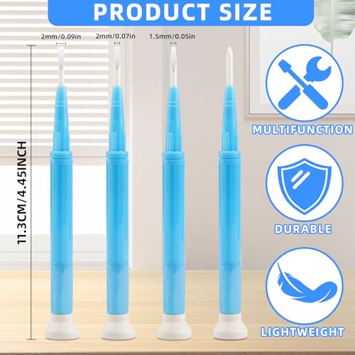 4 Pcs Plastic & Ceramic Screwdriver Set, Non-Conductive Slotted Screwdrivers for High-Frequency Circuit Adjustment, Precision Tools for Electronics Repair, Watchmaking, and Sensitive Equipment