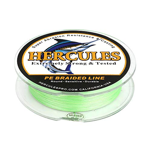 Fluorescent Green 4-Strand Braided Fishing Line - 6LB, 100M