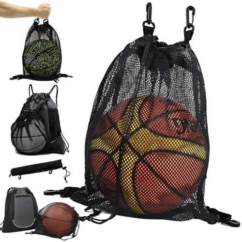 Drawstring Basketball Backpack - Coal Black, Foldable Sports Sack