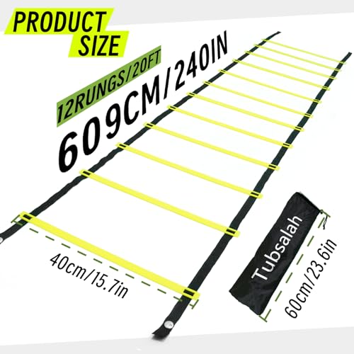 20ft Adjustable Agility Ladder with Carry Bag for Footwork Training