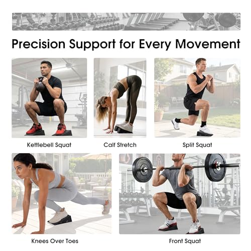 Heel Elevated Squat Wedge Block with Guide - Dark