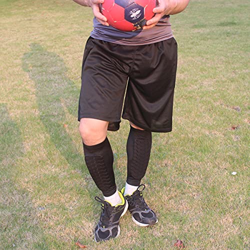 Soccer Shin Guards with Honeycomb Foam Pads - Black Medium