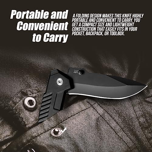 Folding Pocket Knife with Stainless Steel Blade - Lightweight Multi-Tool for Camping & Survival