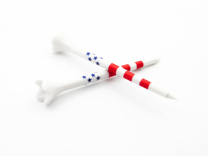 BM Outdoors 3-1/4 Inch Plastic Golf Tees, American Flag, Stars and Stripes, 100 Count Plastic