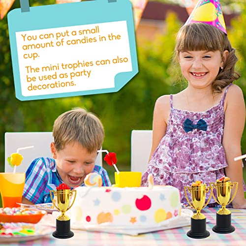 24 Pack Mini Trophy Cups - Gold Plastic Awards for Kids